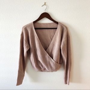 Light Pink Wrap Ballet Sweater